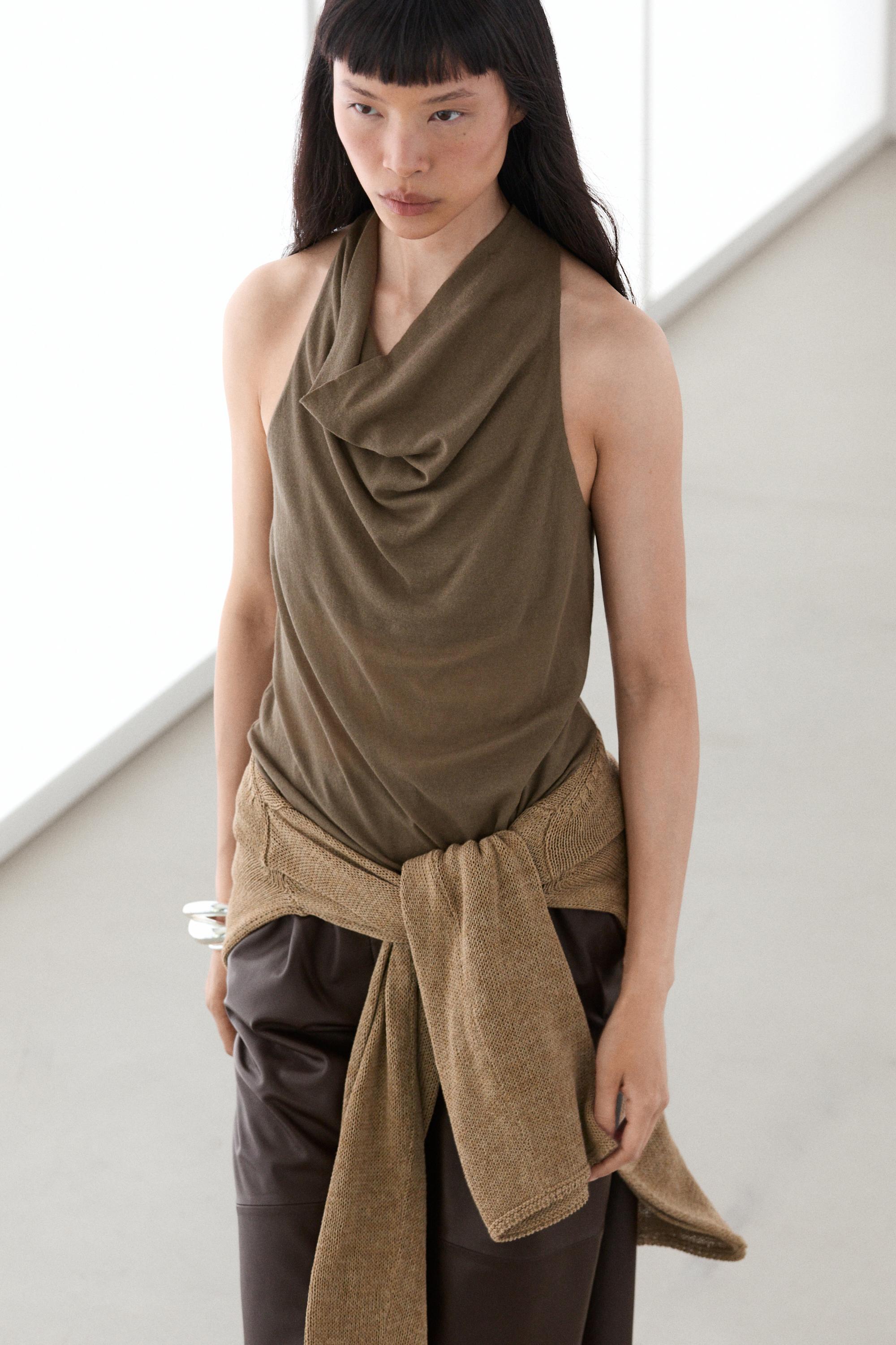 Flowing cotton halter top